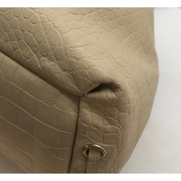 Elaine Turner Cream Embossed Leather Drawstring & Shoulder Bag - Picture 9 of 12